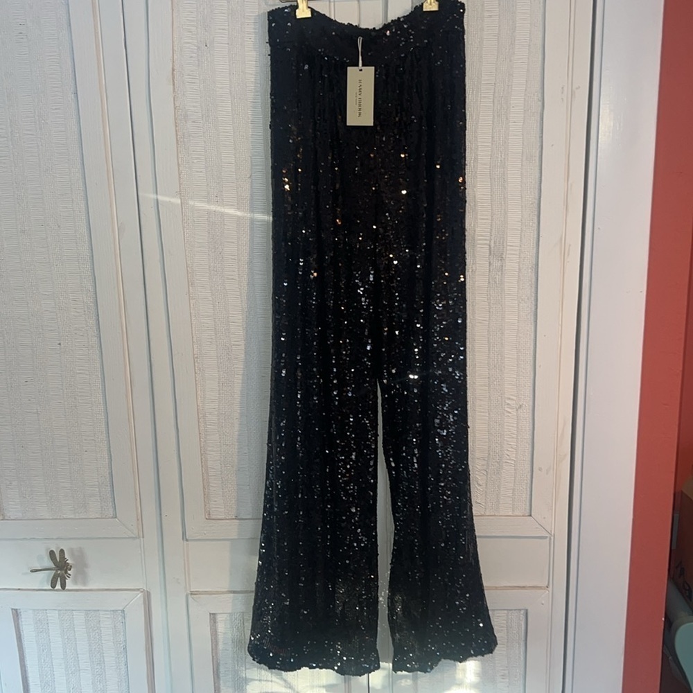 NWT RAMY BROOK Black Sequin Pants sizes 4 and 8 - Picture 4 of 9